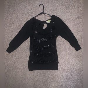 Jaya Open-back Sequin Blouse